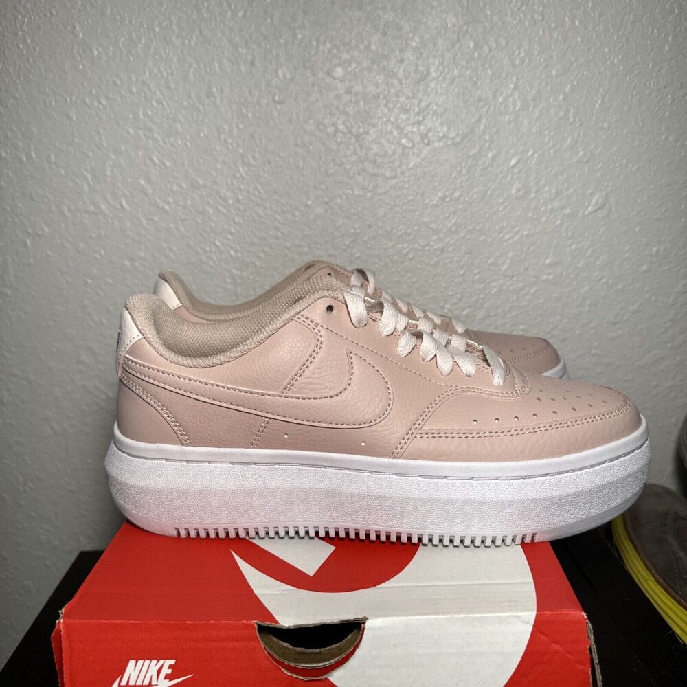 Nike Women’s Platform Sneakers in Blush Pink and White